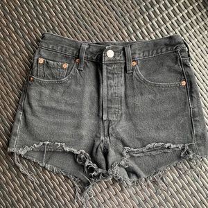 Levi’s Washed Black Denim Shorts